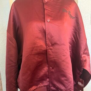 Dr Pepper Red Satin Jacket Windbreakwr and bomber style